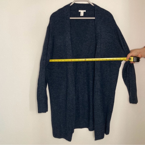 H&M Long Open-Front Navy/Gray Size M Cardigan - Picture 6 of 7